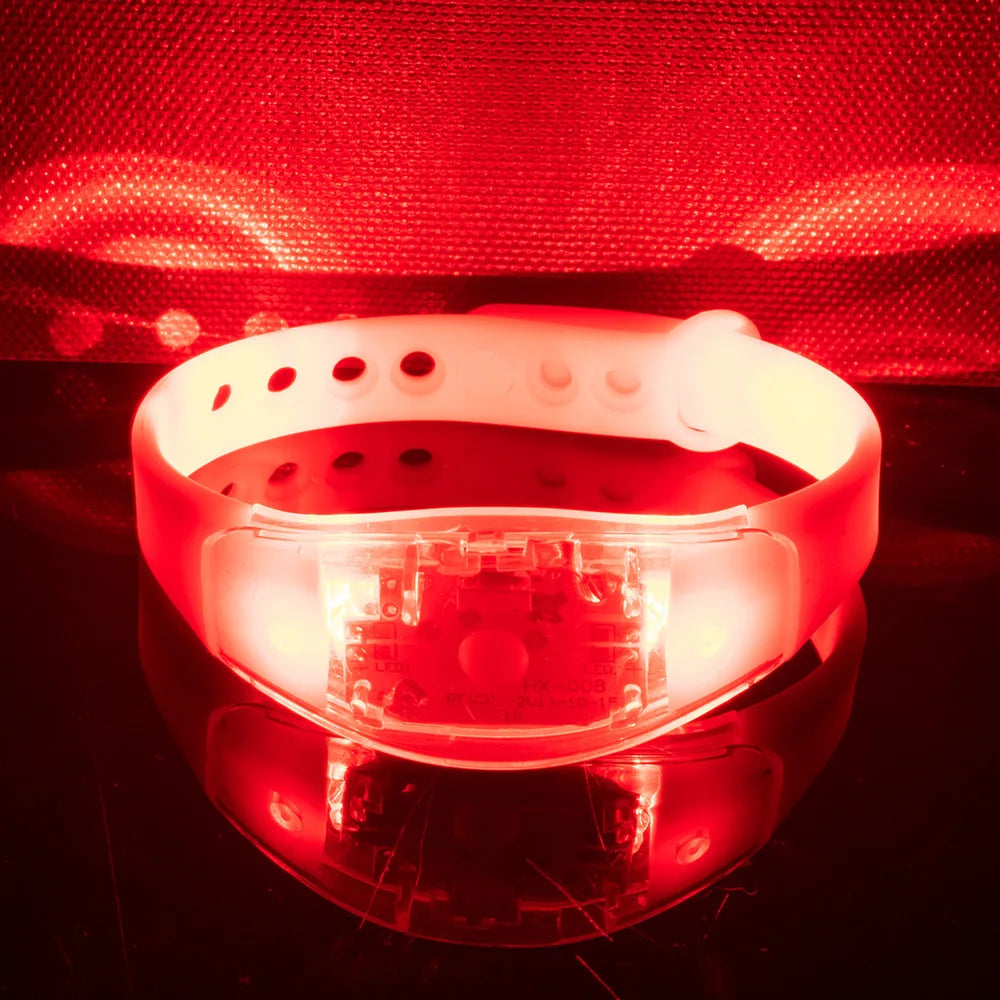 LED Light Up Bracelet Adjustable Music Sound Activated Glow Bracelets