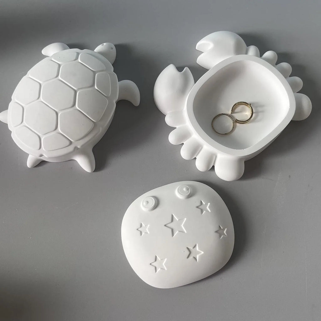 Turtle & Crab Silicone Mold – Resin & Plaster Storage Box