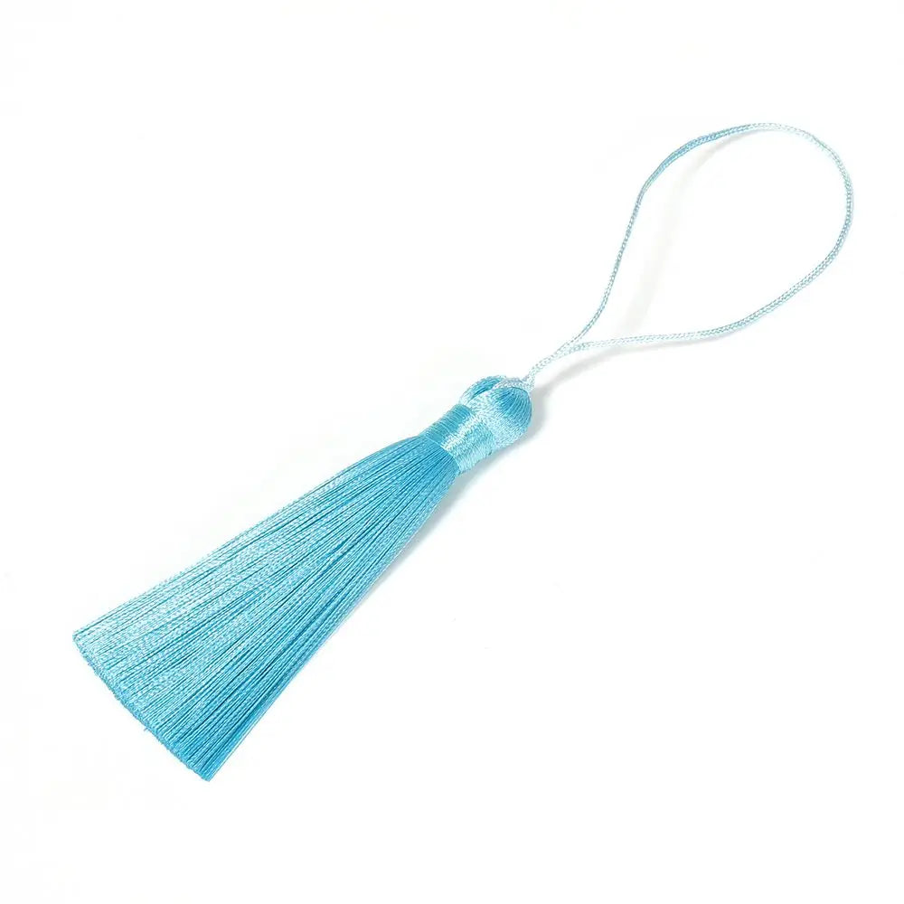 Handmade Wedding Decoration DIY Embellish Crafts Tassel Trim Accessories Tassel Hanging Rope Tassel Fringe Silk Tassel Pendant Zpaxo light blue