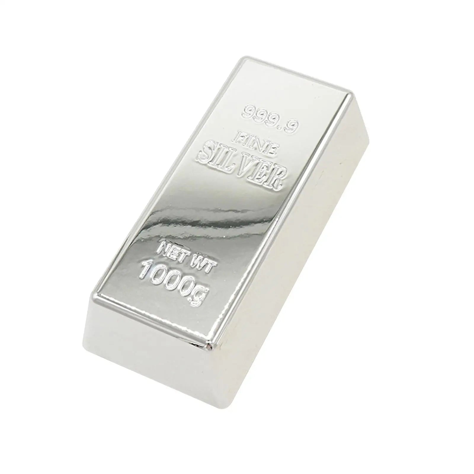 Fake Silver Bullion Realistic Silver Bar Simulated Silver Brick for Funny Gifts Halloween Party Favor Home Decor Holiday Zpaxo Large