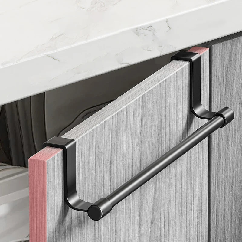 Towel Rack Over Door Stainless Steel Towel Bar Storage Organizer Bathroom Kitchen Cabinet Door Hanging Towel Rack Zpaxo