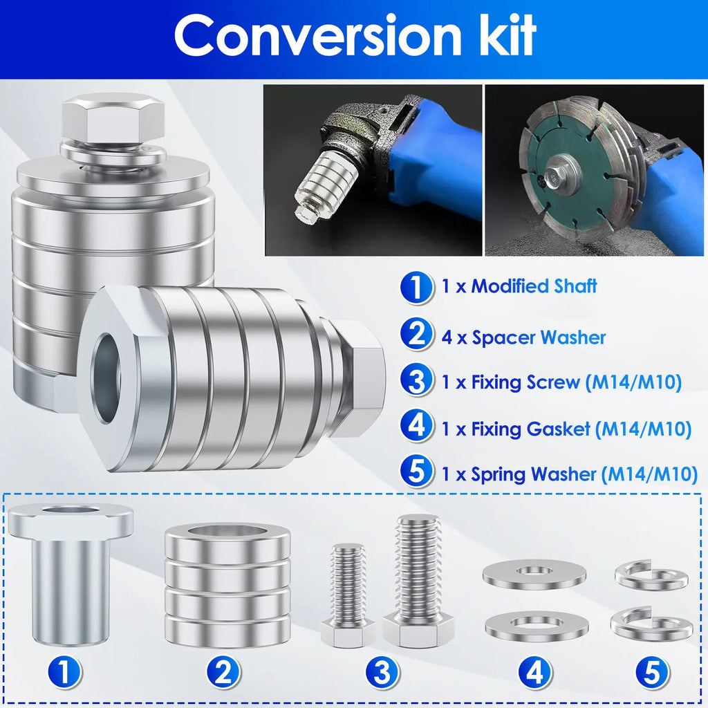 2Pcs Angle Grinde to Grooving Machine Adapter Metal M10 M14 Conversion Head Slotting Machine Angle Grinder Wall Grooving Adapter