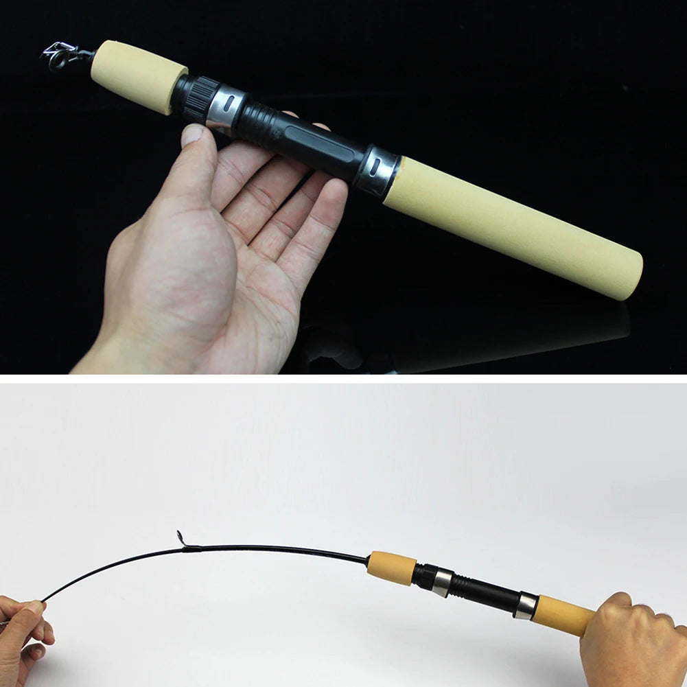 Ice Fishing Rod Portable Spinning Casting Winter Angling Pole Reel