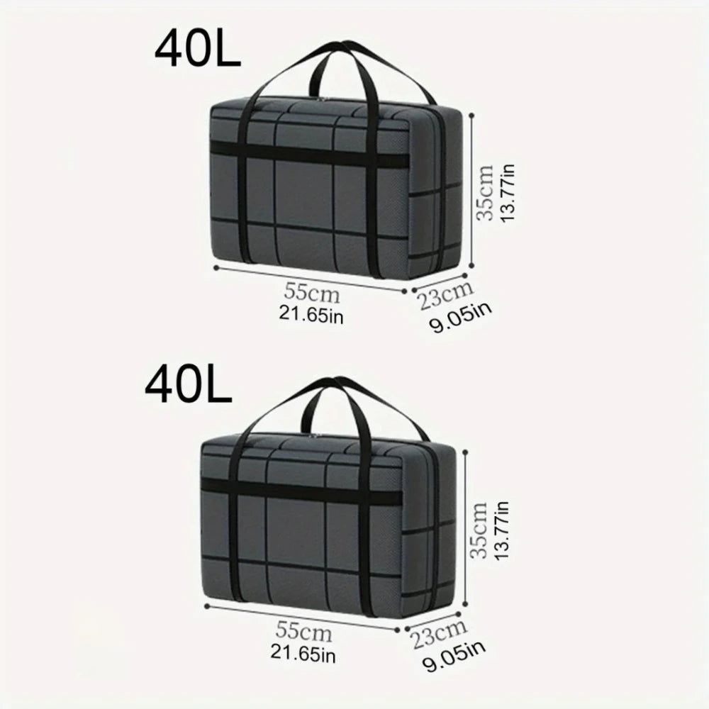 Large Capacity Portable Folding Duffel Bag Hand-Held Clothing Storage with Double Zipper Padded Wardrobe Organizer for Moving Zpaxo 2PCS 40L