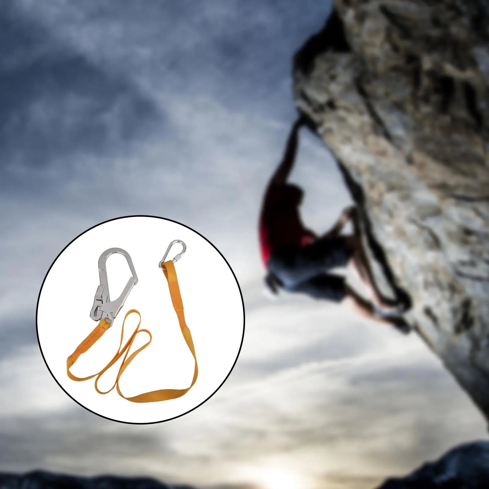 Magideal Outdoor Climbing Harness Belt Lanyard Carabiner Buckle Zpaxo