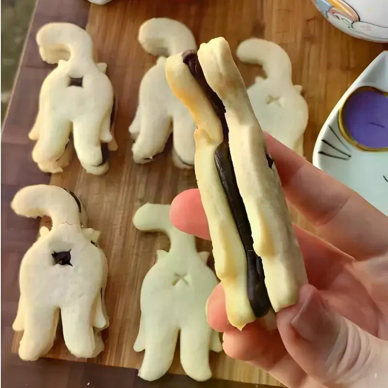 New DIY Animal Creative Tooth Shape Cookie Cutters Mold Cute Cat Biscuit Mold For Children Bakeware Cookie Stamp Baking Tools Zpaxo