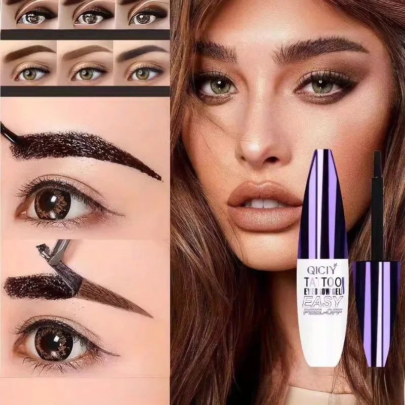 Waterproof Peel-off Semi Permanent Eyebrow Gel Natural Lasting Eye Brow Liquid Tearing Tattoo Tint Cream Cosmetics Zpaxo