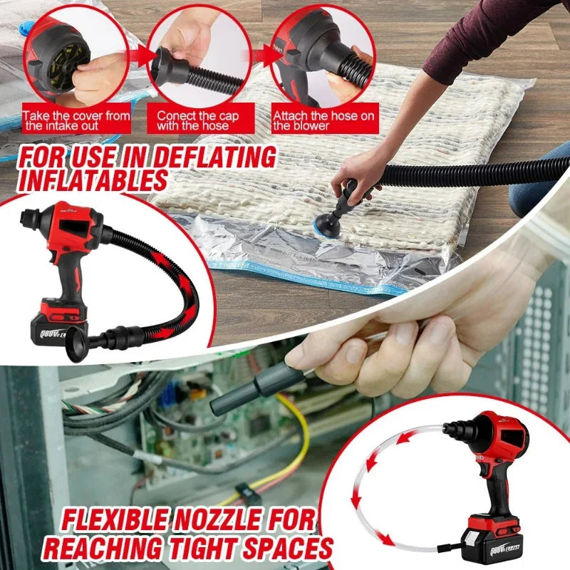 Brushless Blower 1500W 80000RPM Multifunction Inflator Vacuum