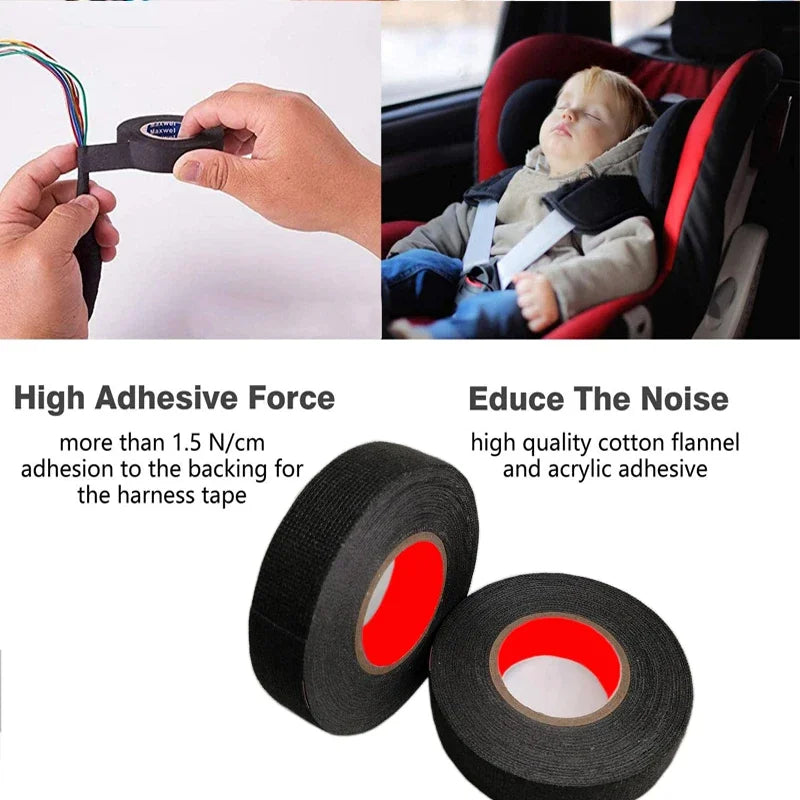 9/15/19/25/mm Electrical Insulation Heat-resistant Wiring Harness Tape PET Bundle Flame Retardant Tape Zpaxo