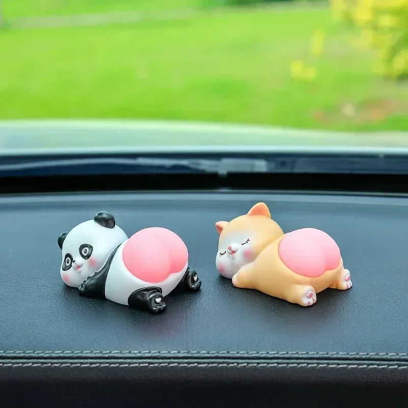 Cartoon Panda & Pig Silicone Car Dashboard Ornament Decor