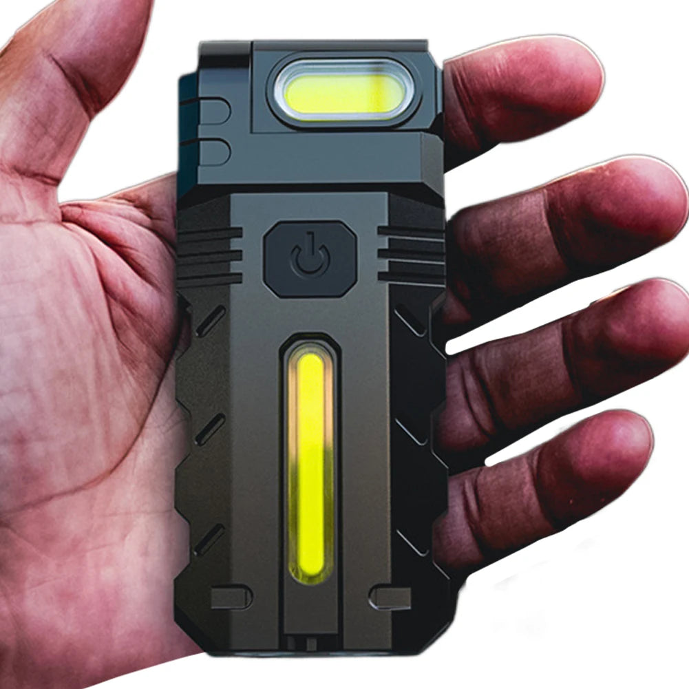 Magnetic LED Flashlight Compact Torch 180 Degree Rotating Head EDC