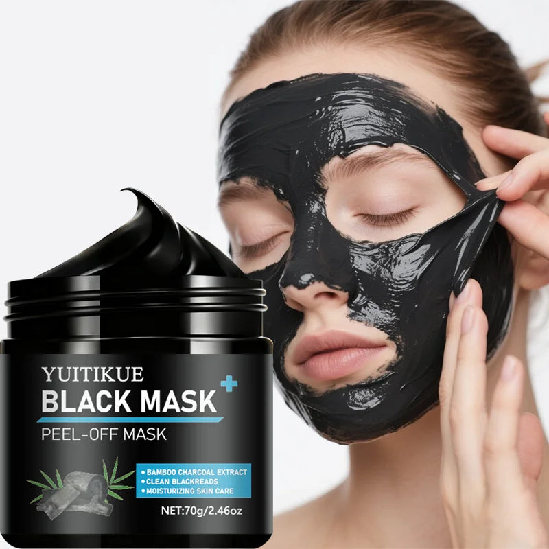 YUITIKUE Bamboo Charcoal Peel-Off Black Mask – Pore Purifying Peel-Off Face Mask Zpaxo