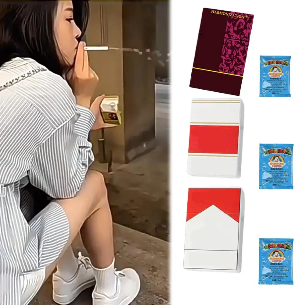 Cigarette Styling Accessory Photo Prop Prank Tool 1 Smoking Case 2 Pipes 5 Bubble Water Funny Bubble Machine New Holiday Gift Zpaxo
