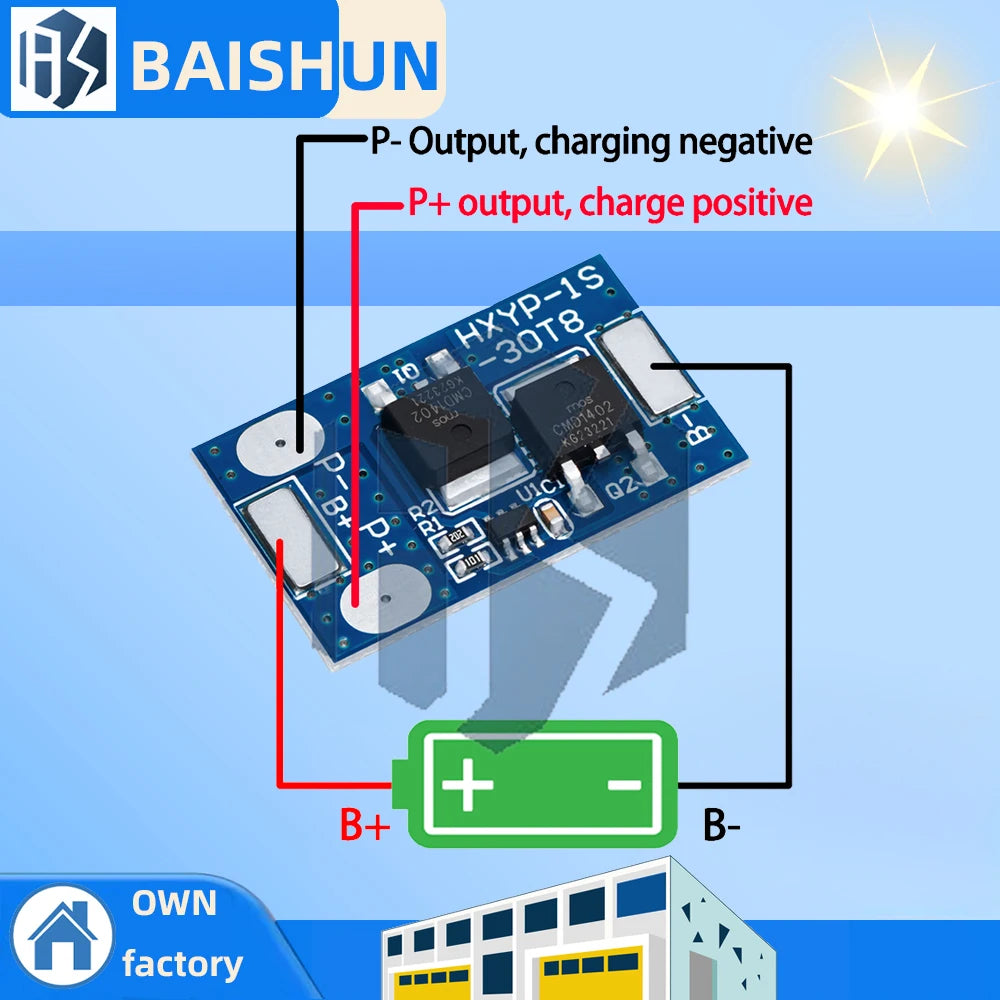 1S 7A 3.2-3.65V/3.7-4.2V LiFePO₄/Li-ion Battery Protection Board Overcurrent, Charge/Discharge Protection Zpaxo