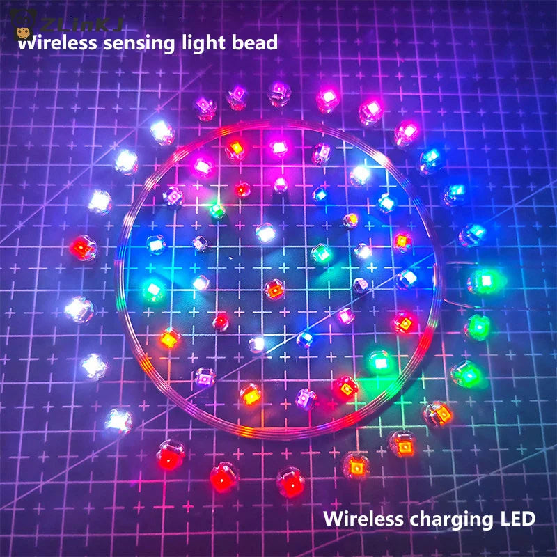 ▶5Pcs DC 5V Wireless Power Supply Transmitter Coil USB Wireless Receiver LED Light Induction Lamp Toys Model Robots Sand Table Zpaxo