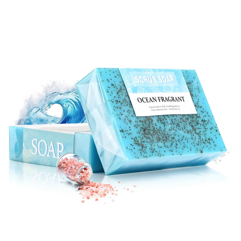 M+100g Natural Handmade Sea Salt Whitening Scrub Soap for Cleaning and Polishing - Dual Use Exfoliating Agent for Face/body Zpaxo 100g