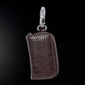 Portable Square Men Keychain PU Leather Keyring Car Key Case Wallets Zpaxo brown