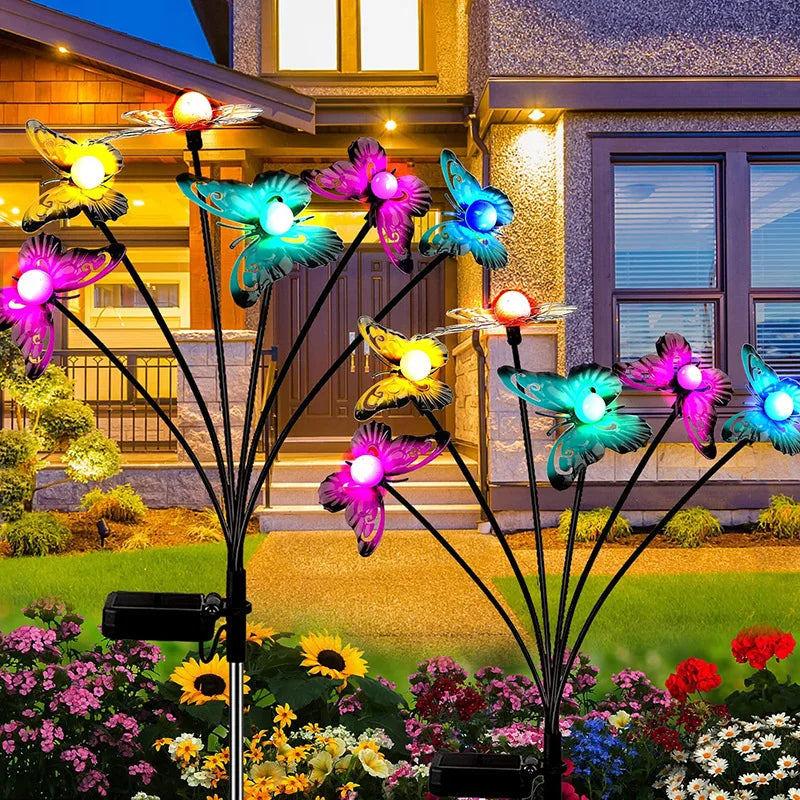 Solar Butterfly Lights Outdoor LED Firefly Light Waterproof Patio Zpaxo