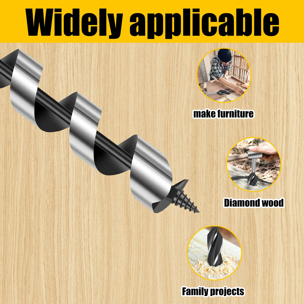 Hand Drill Carbon Steel Manual Auger Drill Portable Survival Drill Bit Self-Tapping Survival Wood 26mm Hole Punch Tool Camping Zpaxo