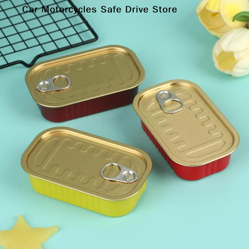 CM2Pcs Empty Mini Tin Box Sealed Food Can Pull Ring Cover Metal