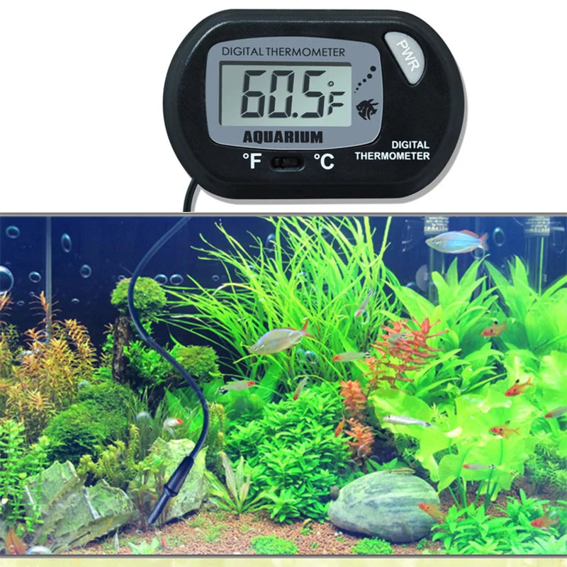 Digital Aquarium Thermometer Probe Suction Cup Fish Tank Water
