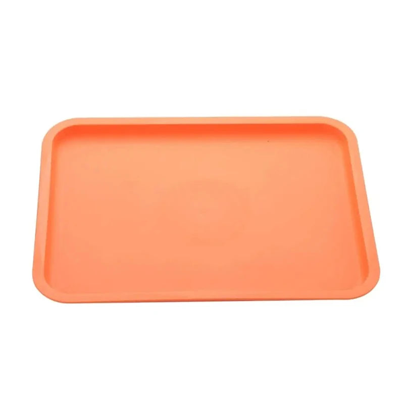 Household Kitchen Fruit Dessert Tray Rectangular Pallet Nordic Plastic Food Serving Tray Multiple Colors Storage Tray Zpaxo Orange