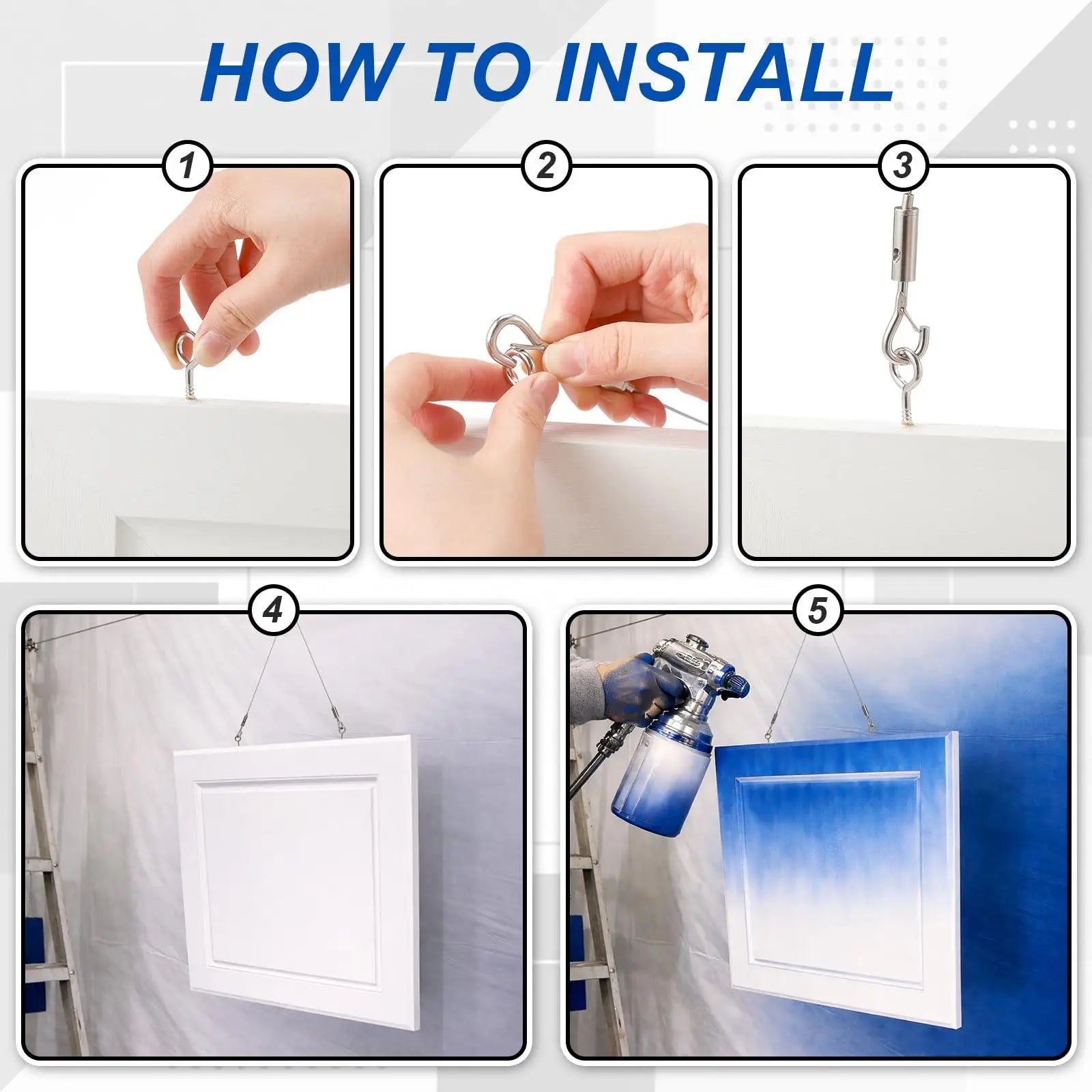 Rotating Paint Hook Cabinet Doors Easy Install 1 Swivel Door Drying
