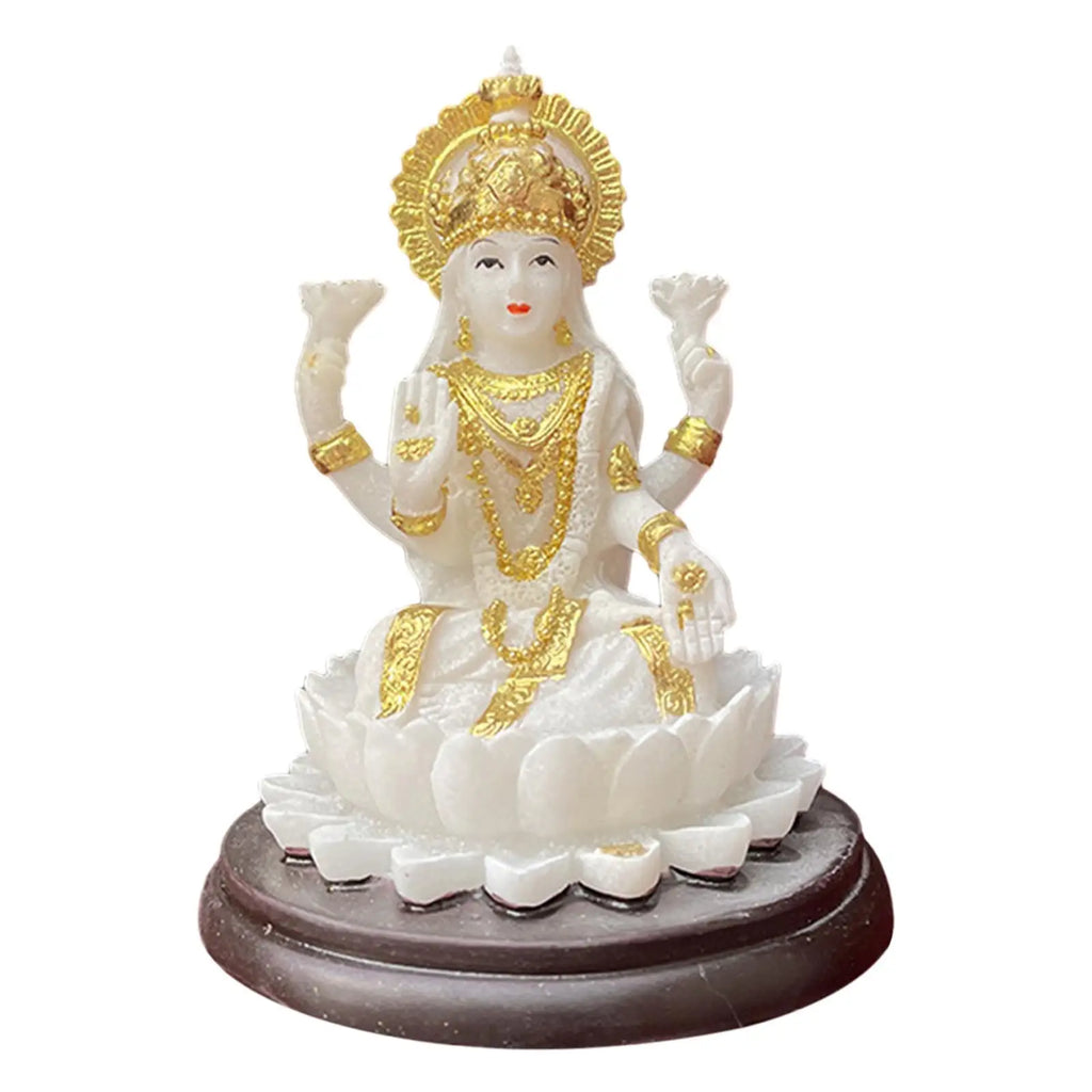 Hindu Goddess Lakshmi Statue Indian Goddess Feng Shui Decor Desktop Ornament for Table Bookshelf Office Cabinet Diwali Gift Zpaxo