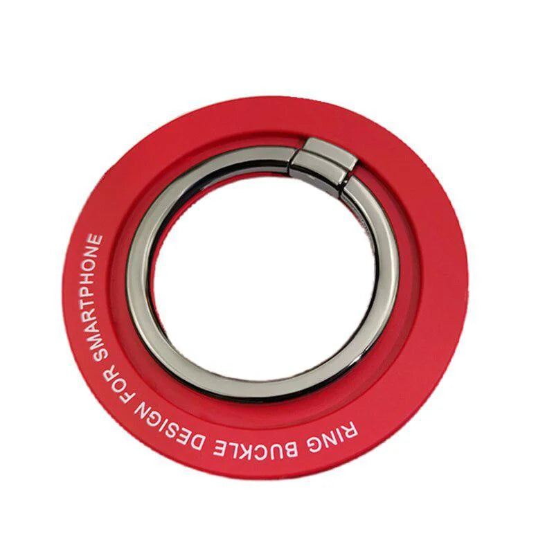 Magnetic Phone Ring Holder For MagSafe Phone Ring Grip Finger Ring Kickstand Metal Phone Grip For Samsung iPhone 16 15 14 Series Zpaxo Red