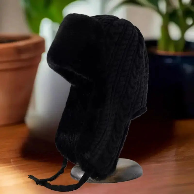 Cute Thickened Plush Hats Women Warm Winter Knitted Cap Ear Guards Zpaxo