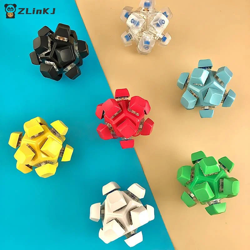 ▶1PCS Stress Reliever 12 Key Flashing Light Stress Relieving Keyboard Ball Fingertip Pressing Gift Toy Zpaxo