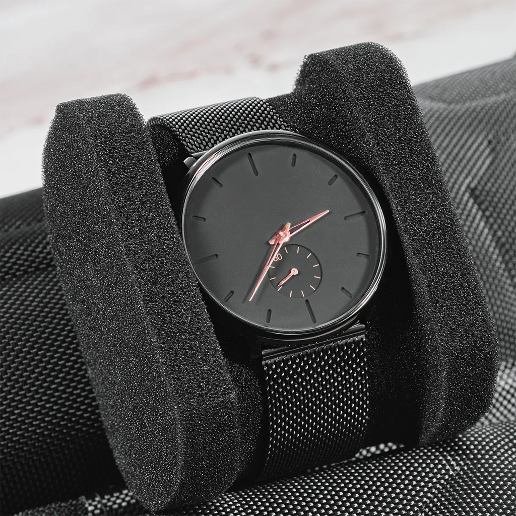 15-Slot Watch Case | Hard Shell Travel Organizer with Pillow Insert - Gift Ready (Black),suitable for smart watch storage Zpaxo