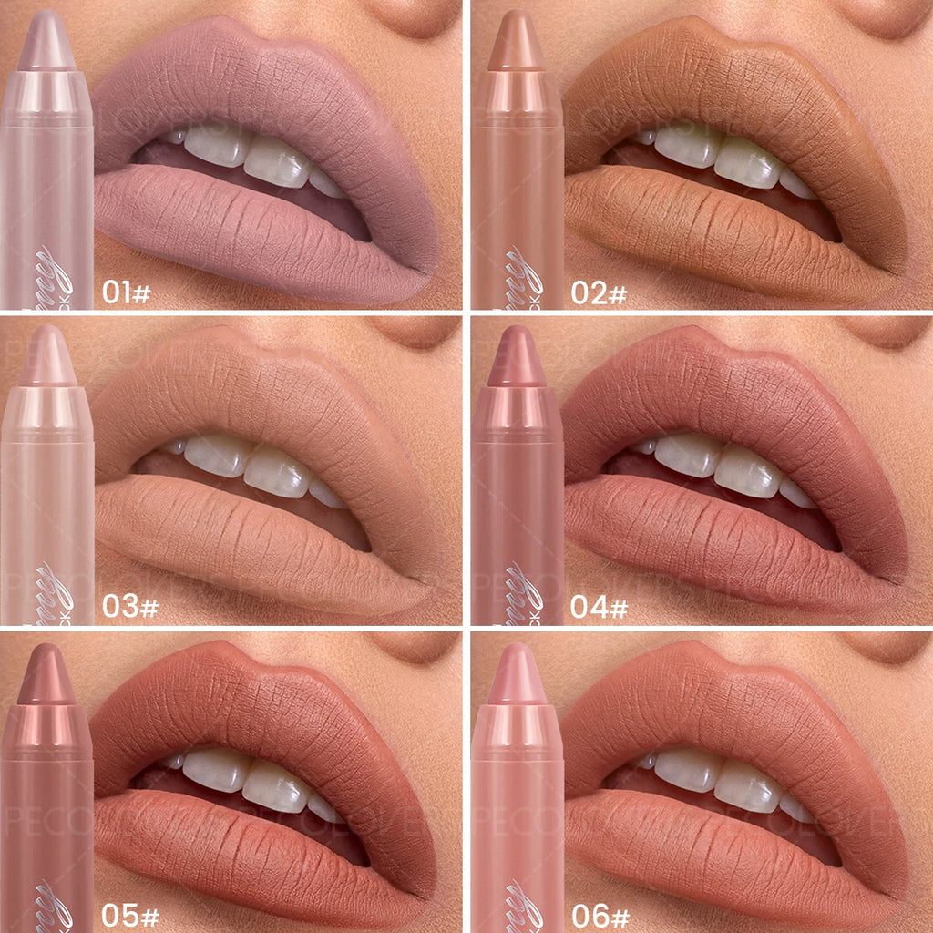 1PC Matte Velvet Lipstick - Non-fading, Nude Color Series Enhances Complexion Without Drying Out, Suitable for New Year Zpaxo