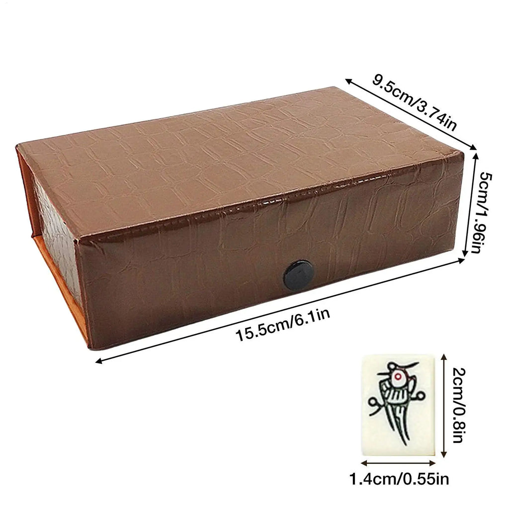 Chinese Mahjong Set Portable Board Games Portable Mahjong Tile Set Classic Games For Indoor Outdoor Home Apartment Dorm Travel Zpaxo