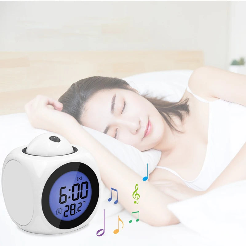 Digital Projection Alarm Clock LED Projector Temperature Display