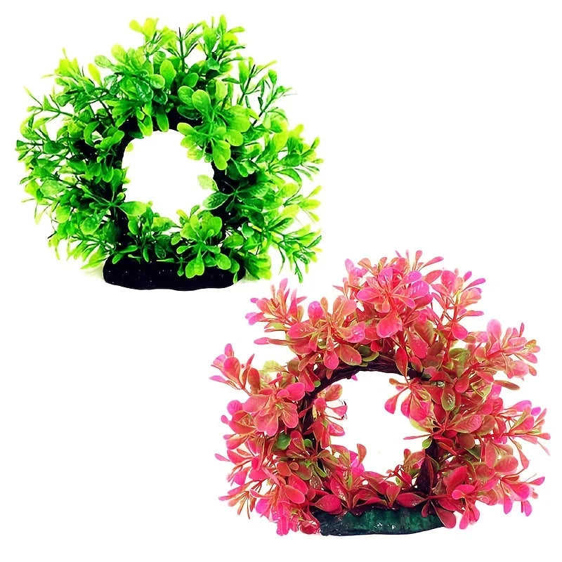 Underwater Wreath Artificial Plastic Aquarium Fish Tank Aquatic Fake