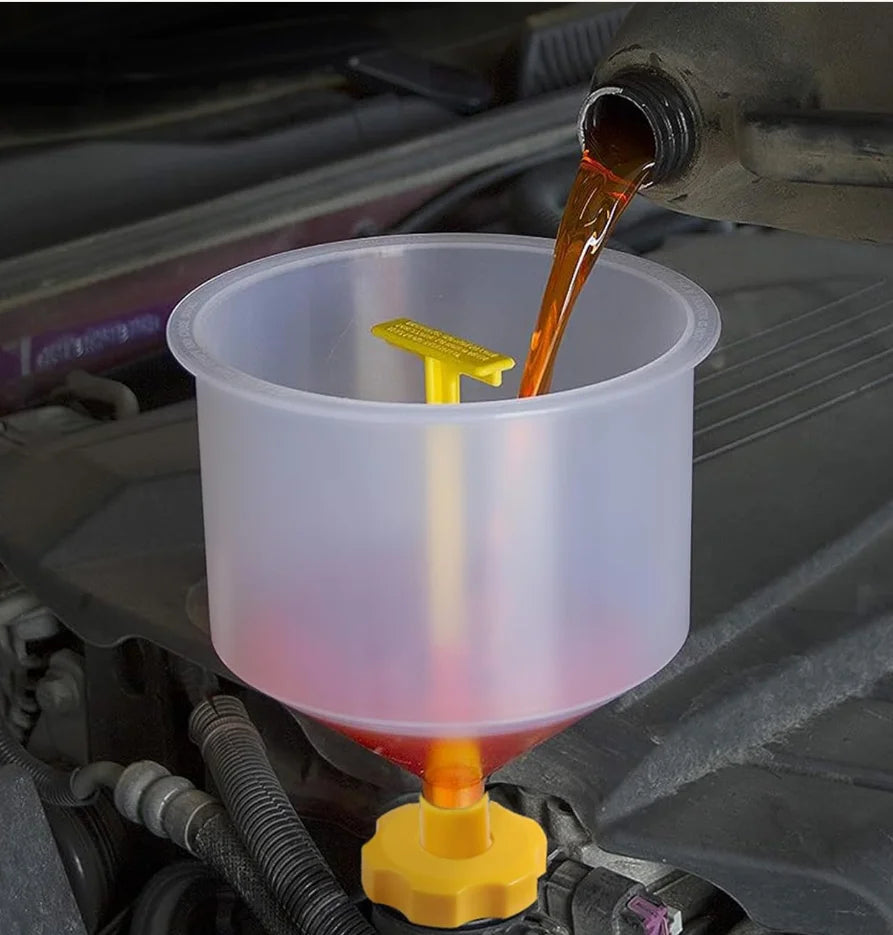 Antifreeze Funnel Car Coolant Plastic Refrigerant Filling Water Tank