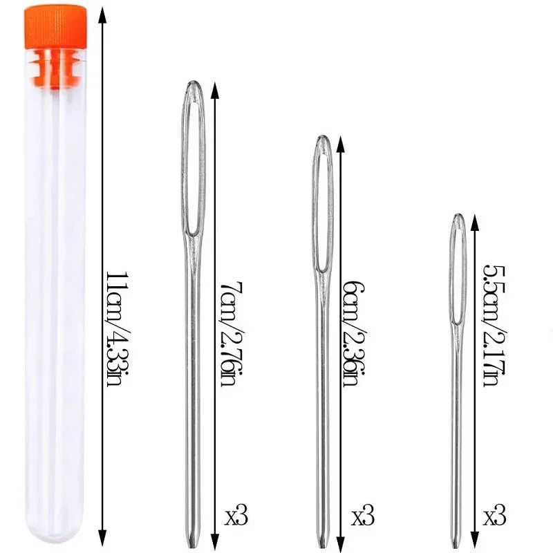 Large Eye Blunt Sewing Needles Cross Stitch Knitting Needle Handmade Leather Embroidery Thread Needle Sewing Tools Accessories Zpaxo