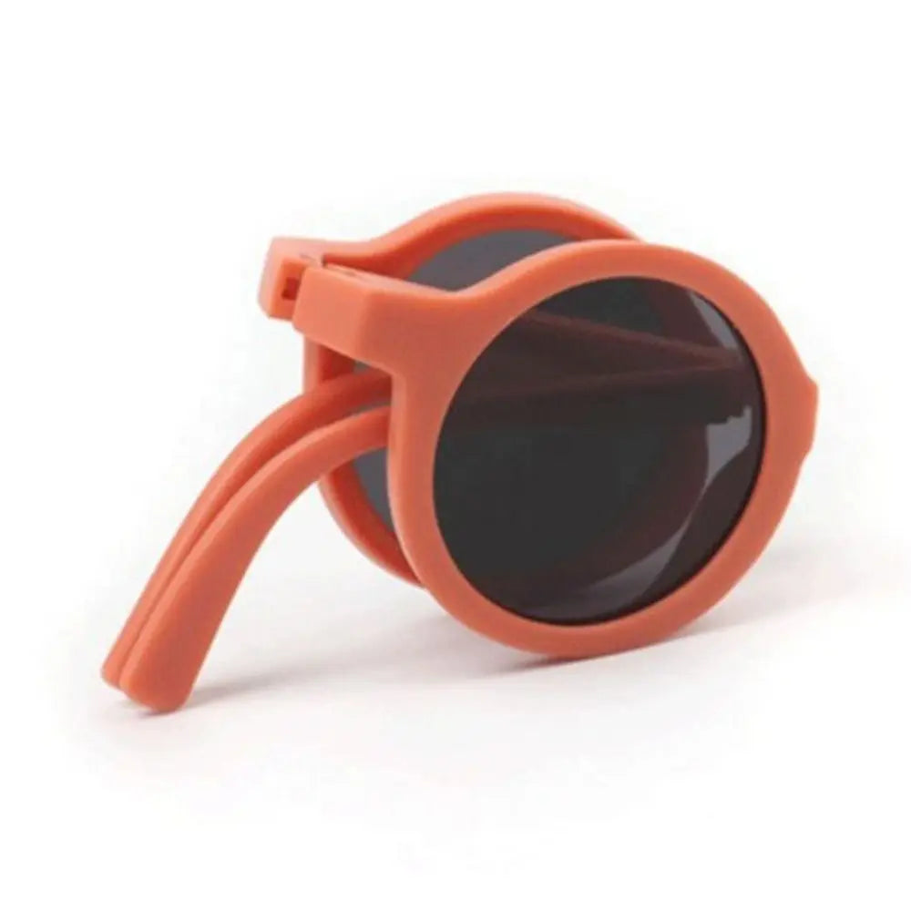 Candy Colored Children's Sunglasses Foldable Design Macaron Colored Macaron Colored Glasses Round Frame Sun Protection Zpaxo