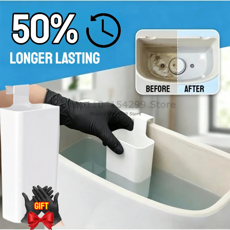 Toilet Bowl Cleaner Buffer Box,Toilet Solid Dispenser-Tank Replacement Part,Hanging Slow-Release Dispenser,Extends Cleaning Time Zpaxo