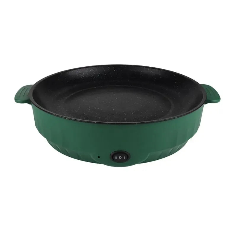 Electric MultiCooker 220V Non-Stick Frying Pan Household Barbecue Fried Steak Fish Omelette Cooking Machine Zpaxo 26cm green EU