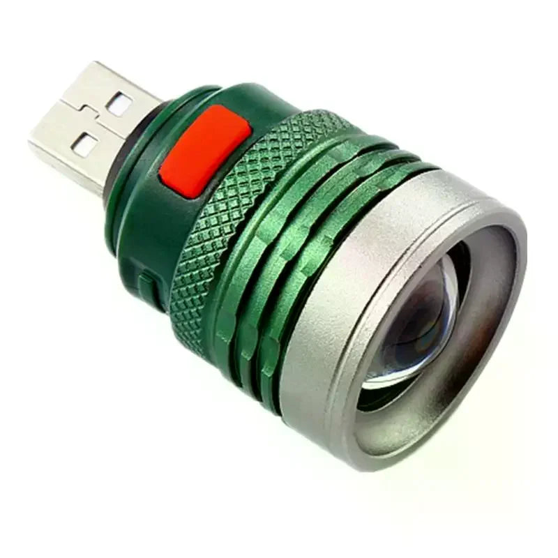 Mini Zoomable Pocket Torch Lamp USB Handy 3W Powerful LED Flashlight Max Beam Range Up To 50m Aluminium Alloy For Camping Hiking Zpaxo