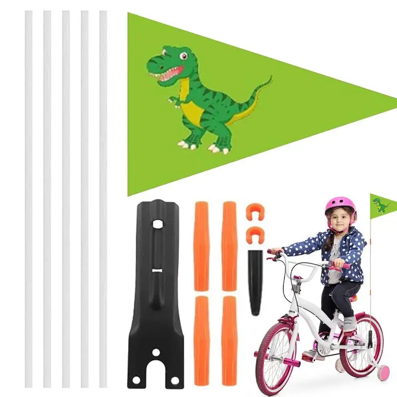 Adjustable Height Bicycle Flag Waterproof Kid Safety Flags Flagpole