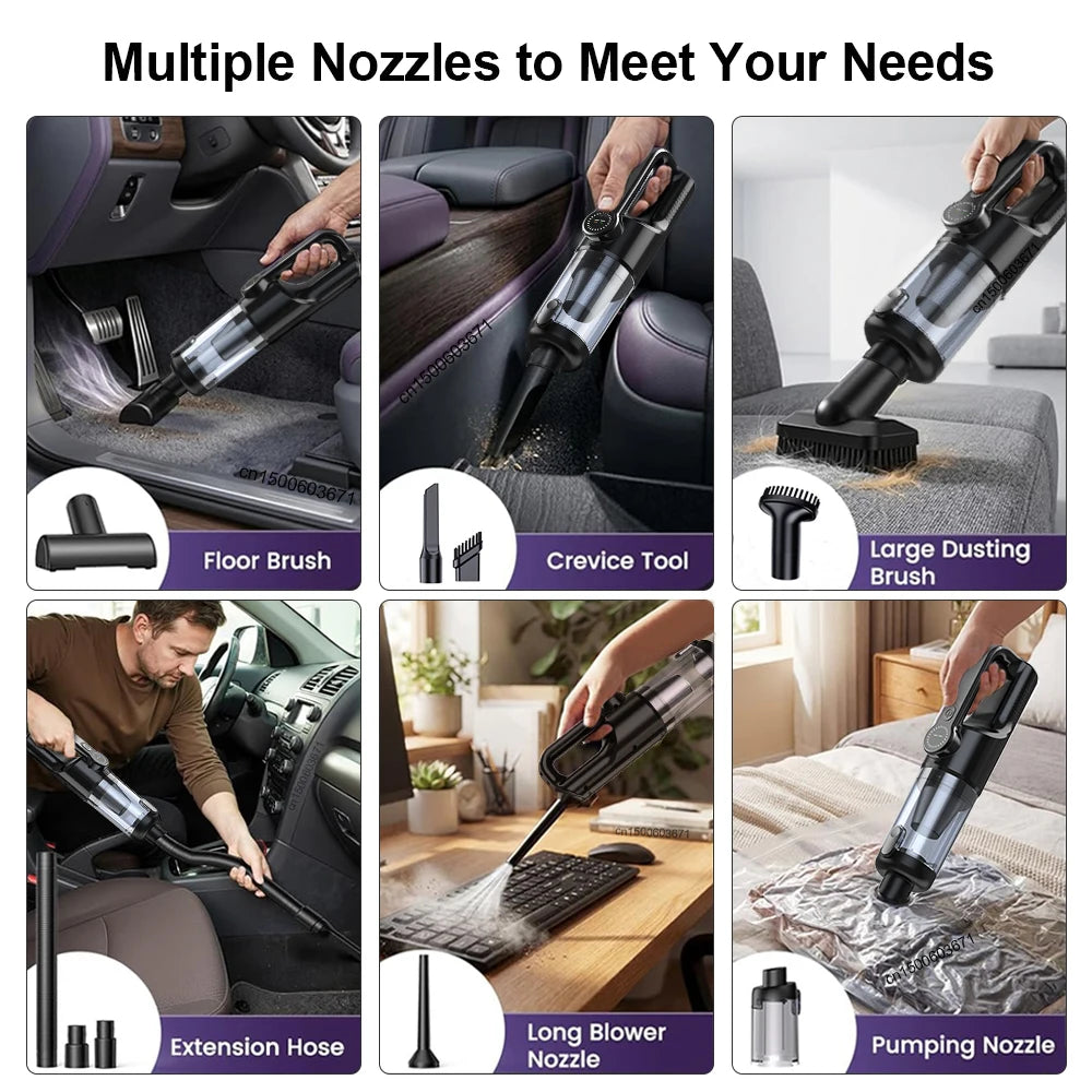 Car Vacuum Cleaner Handheld Wireless Portable One Button Dust Dump