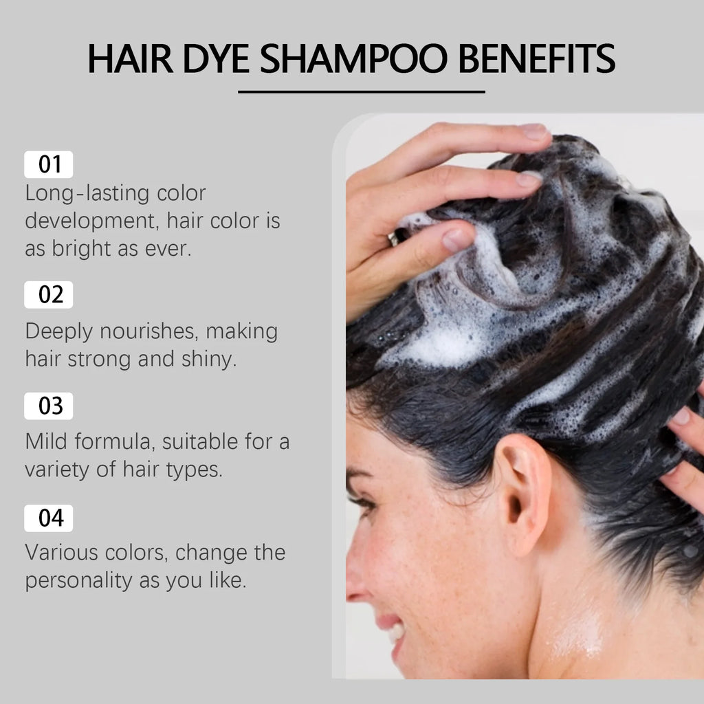 HOEGOA Herbal Hair Dye Shampoo – Red, Purple, Brown, Black Hair Dye Shampoo Zpaxo
