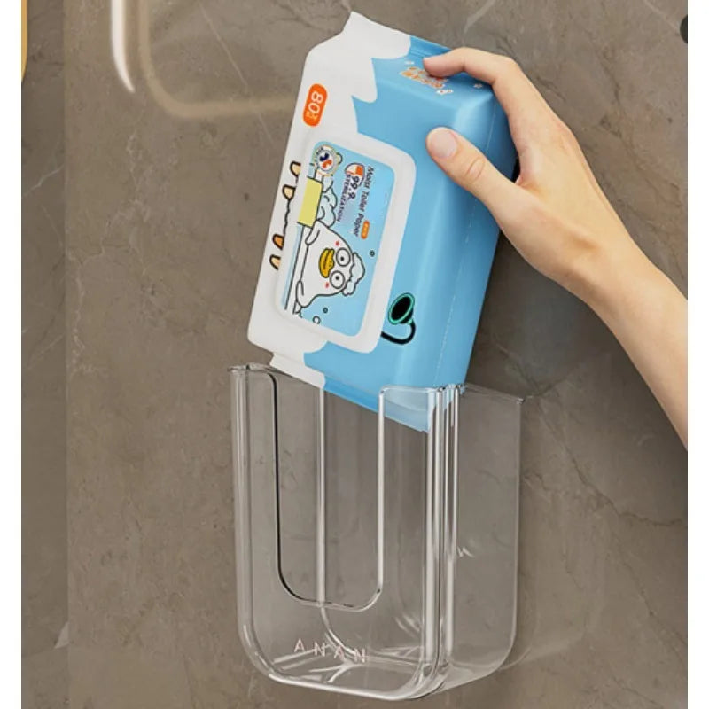 Wet Wipe Box Wall Mounted Tissue Organiser Self-adhesive Paper Towel
