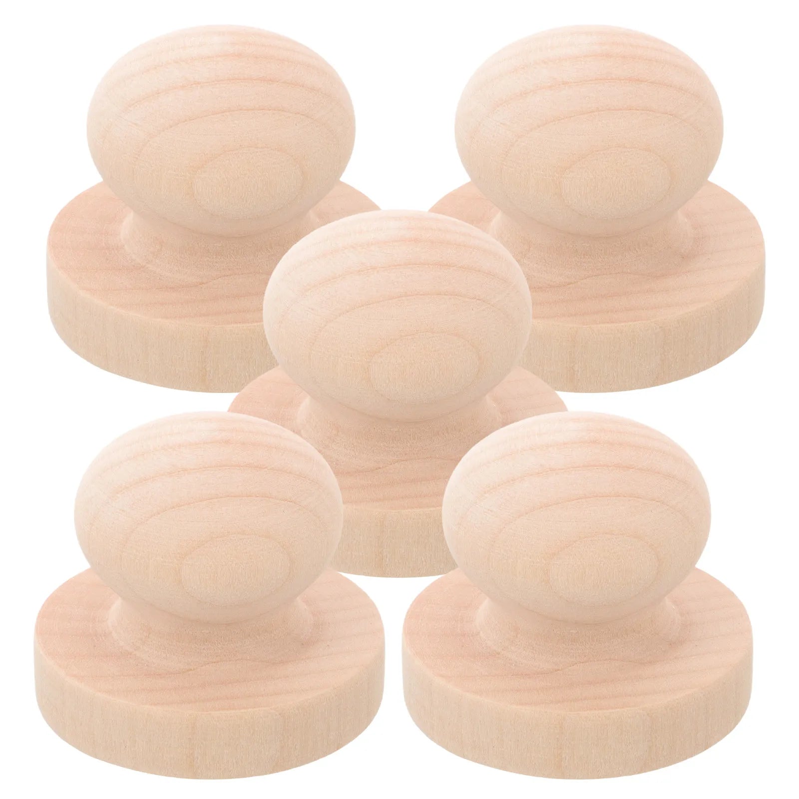 Solid Wood Circular Handle Stamp Reusable Engraving Friendly Vintage