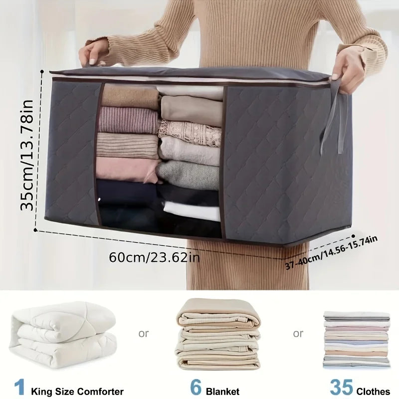 Thickened Non-woven Fabric Quilt Storage Bag Large Visible Window