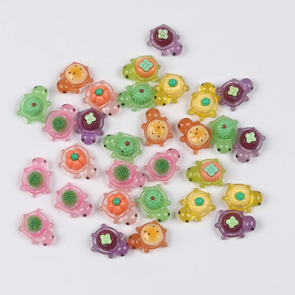 10/20/30Pcs Mini Turtles Glowing In The Dark Miniatures Animal Resin Figurines Micro Landscape DIY Garden Decoration Zpaxo