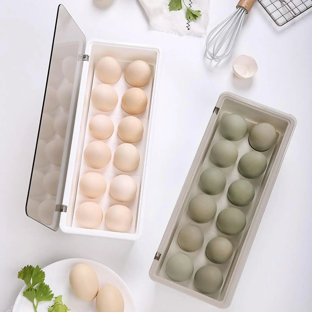 Egg Container Refrigerator 12-Grid Holder Countertop Storage Box
